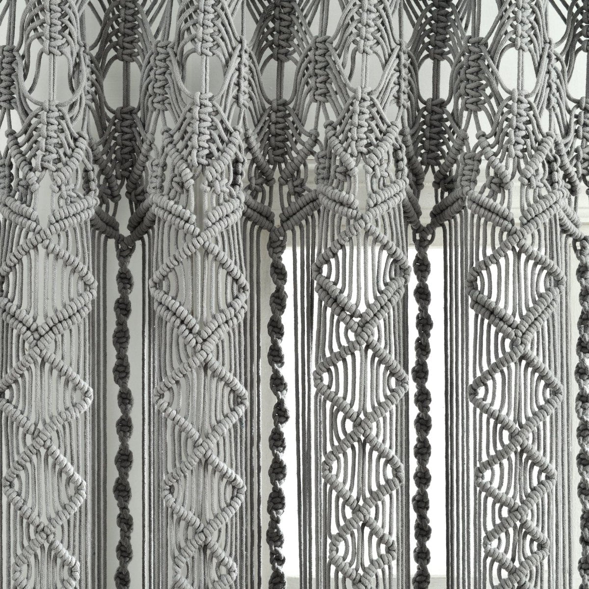 Boho Macrame Textured Cotton Window Curtain - Image 30