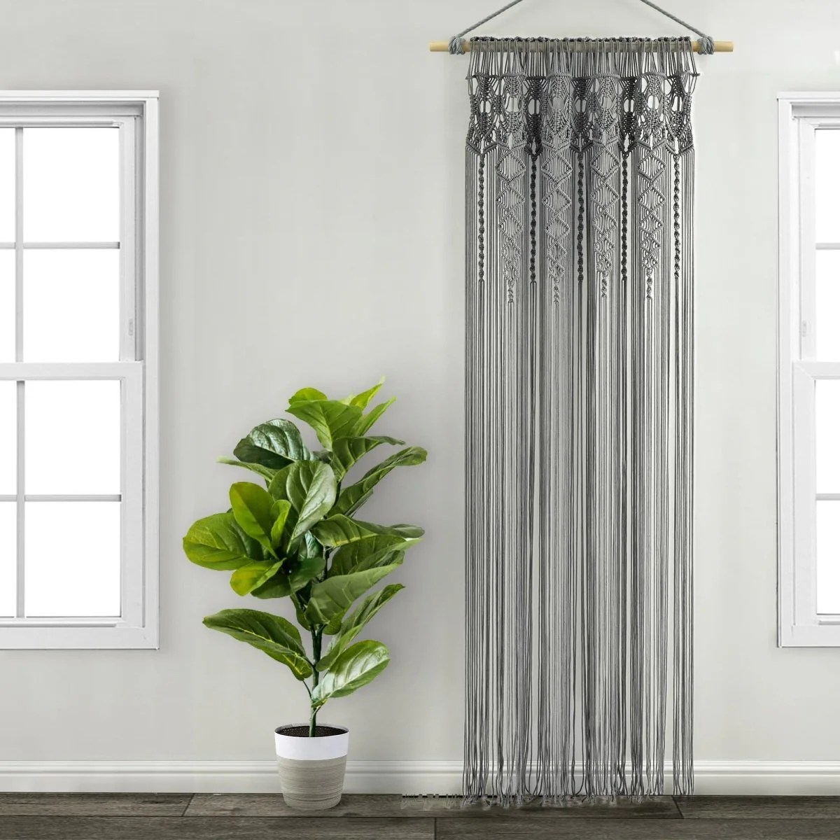 Boho Macrame Textured Cotton Window Curtain - Image 32