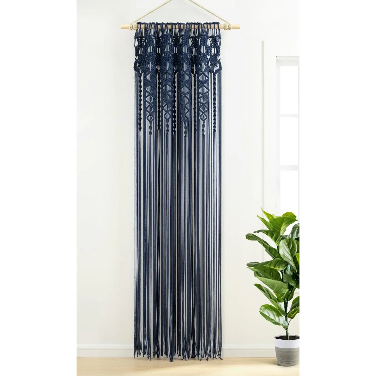 Boho Macrame Textured Cotton Window Curtain - Image 39