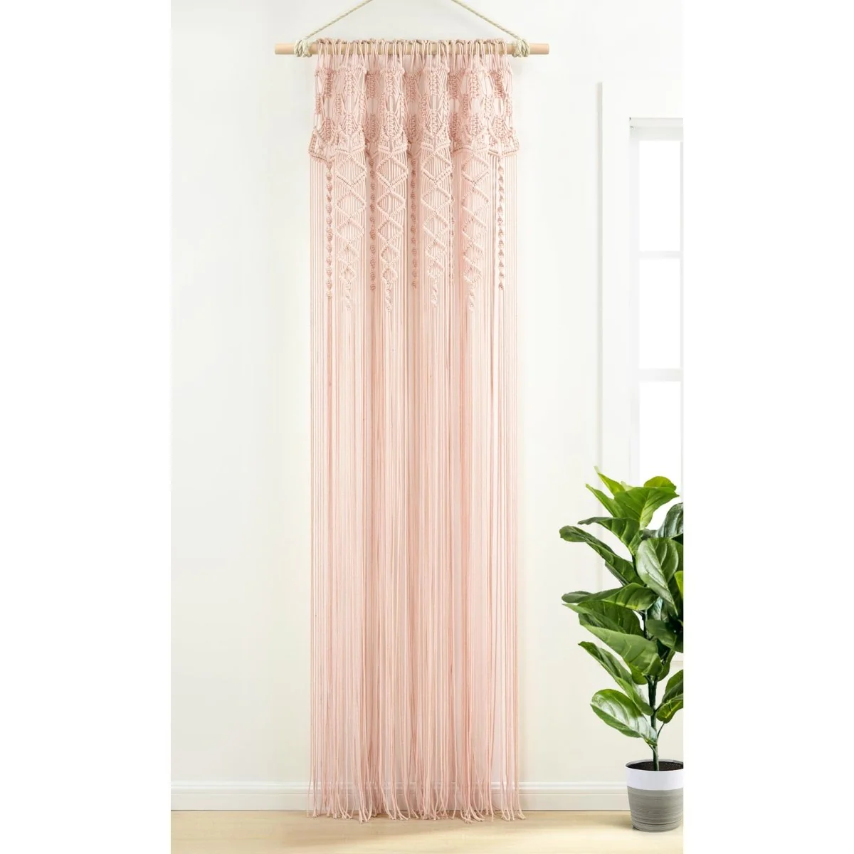 Boho Macrame Textured Cotton Window Curtain - Image 44