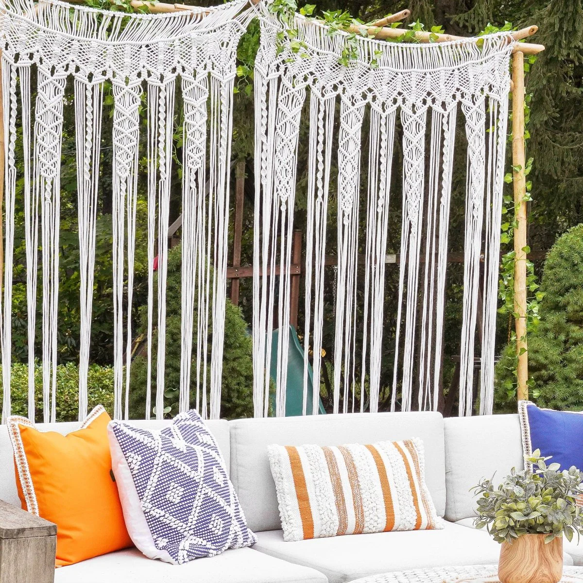 Boho Macrame Textured Indoor/Outdoor Window Curtain - Image 5