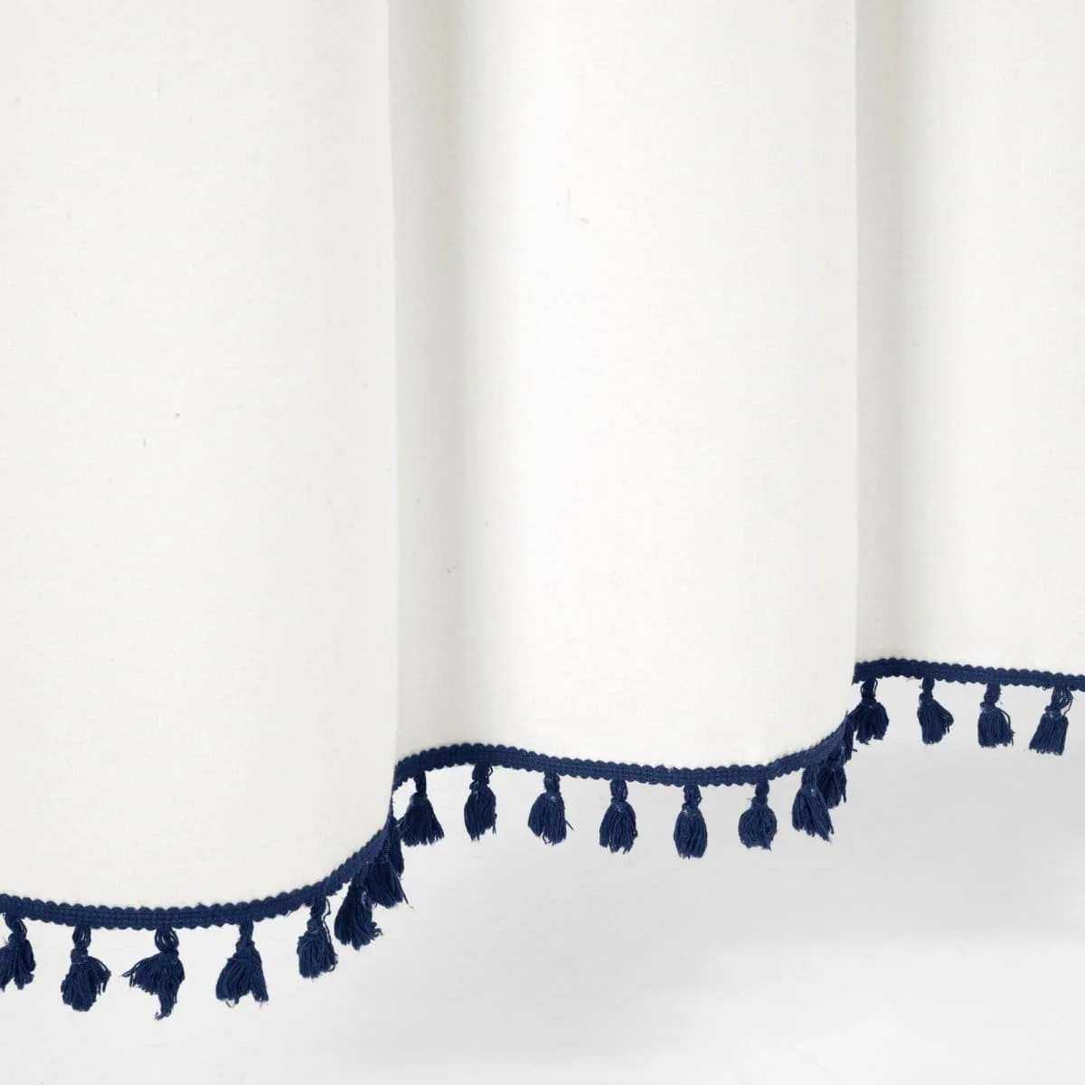 Boho Melora Tassel Yarn Dyed Recycled Cotton Blend Shower Curtain - Image 10