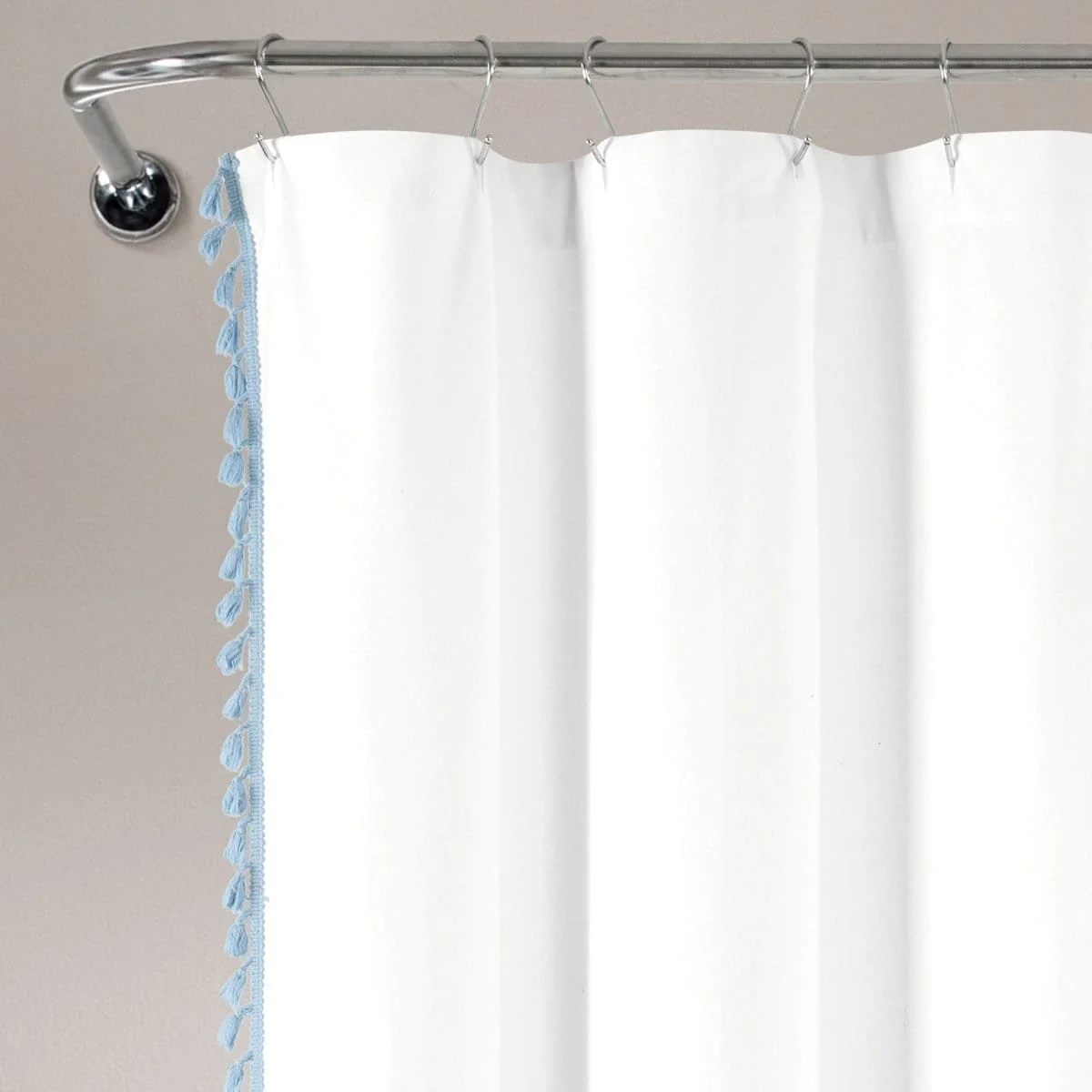 Boho Melora Tassel Yarn Dyed Recycled Cotton Blend Shower Curtain - Image 13