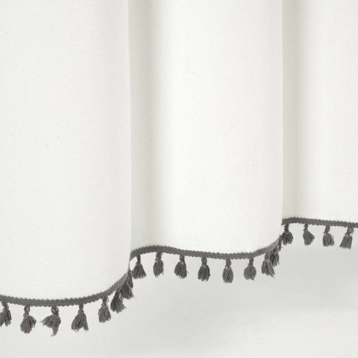 Boho Melora Tassel Yarn Dyed Recycled Cotton Blend Shower Curtain - Image 6