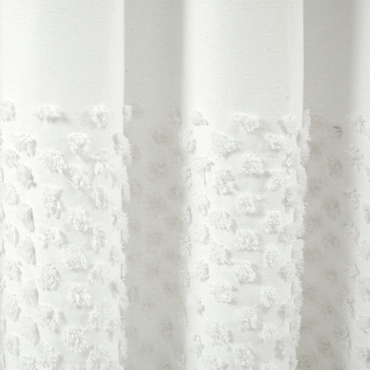 Boho Polka Dot Yarn Dyed Recycled Cotton Blend Shower Curtain - Image 5