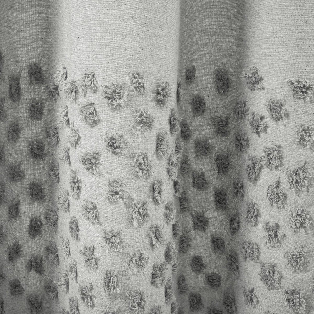 Boho Polka Dot Yarn Dyed Recycled Cotton Blend Shower Curtain - Image 9