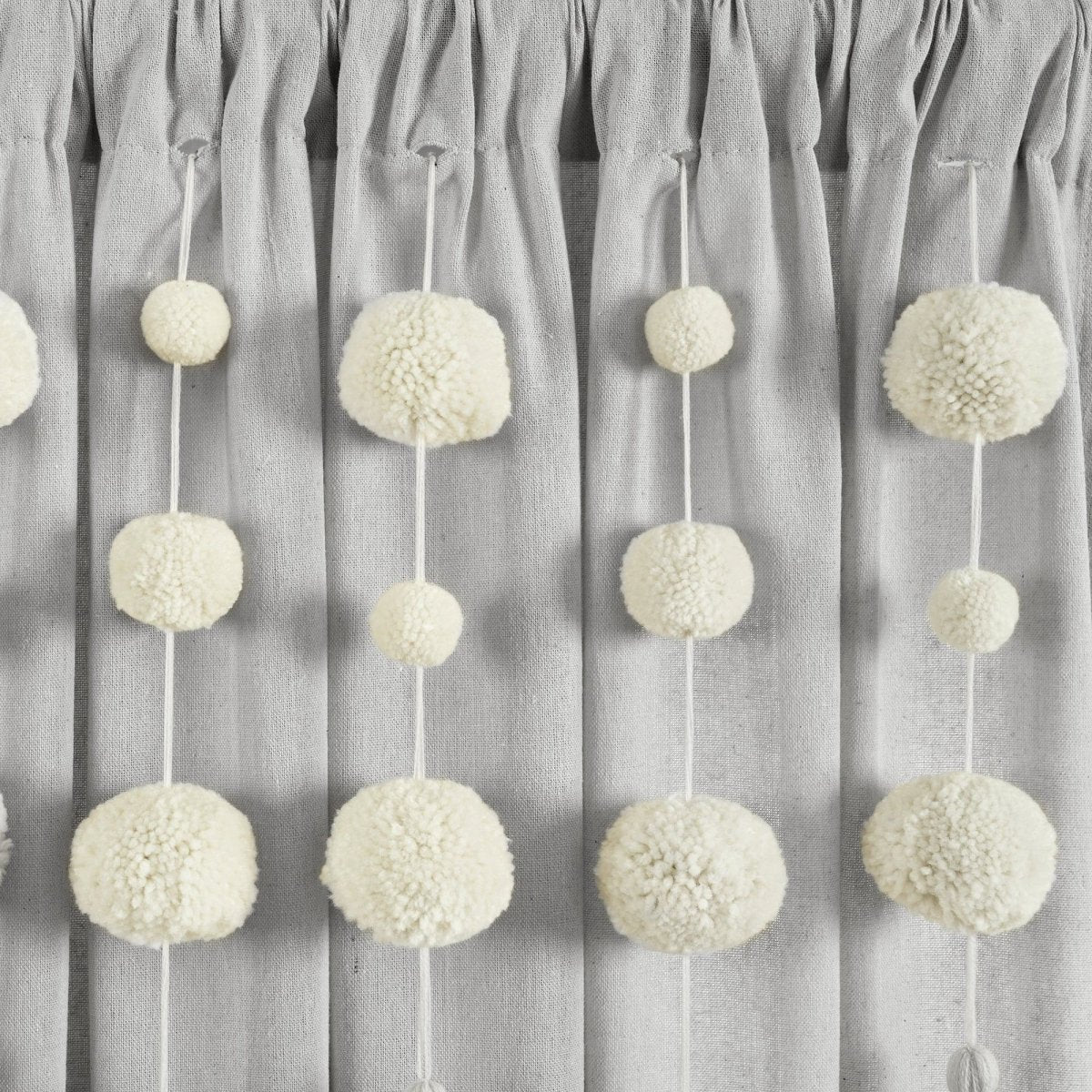 Boho Pom Pom Tassel Faux Linen Window Curtain Panel - Image 6