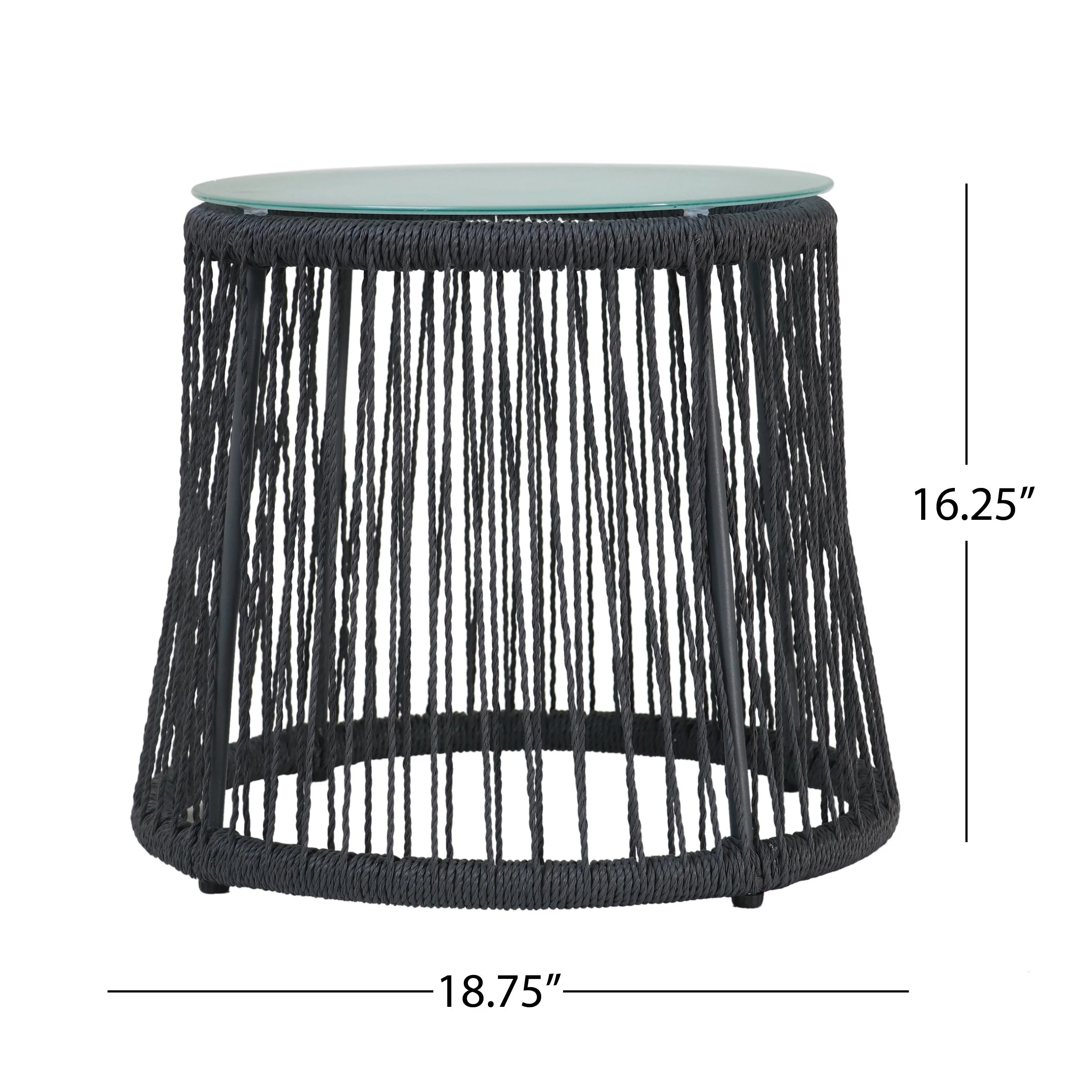 Boho Southport Side Table with Glass Top - Image 3