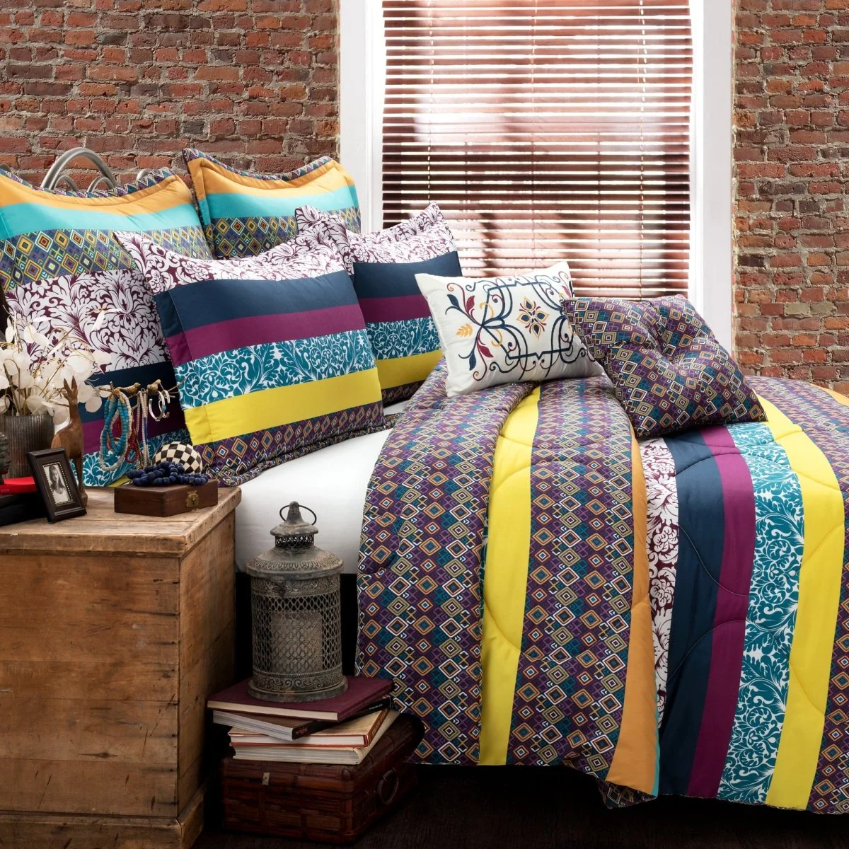 Boho Stripe 7 Piece Comforter Set - Image 8