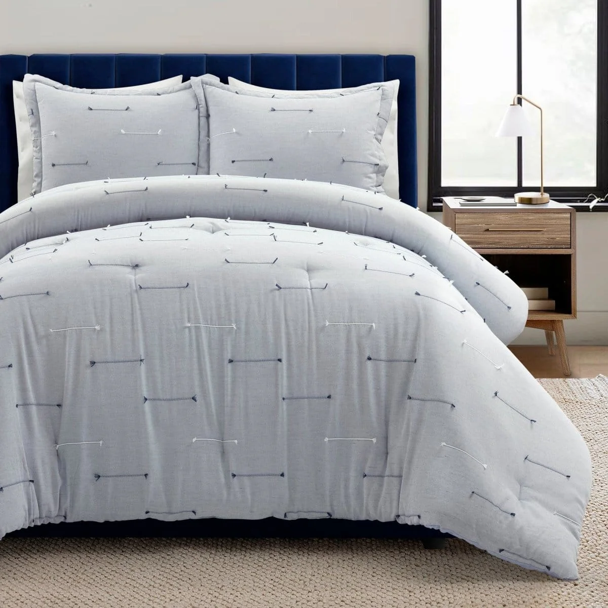 Boho Stripe Clip Jacquard 3 Piece Comforter Set - Image 3