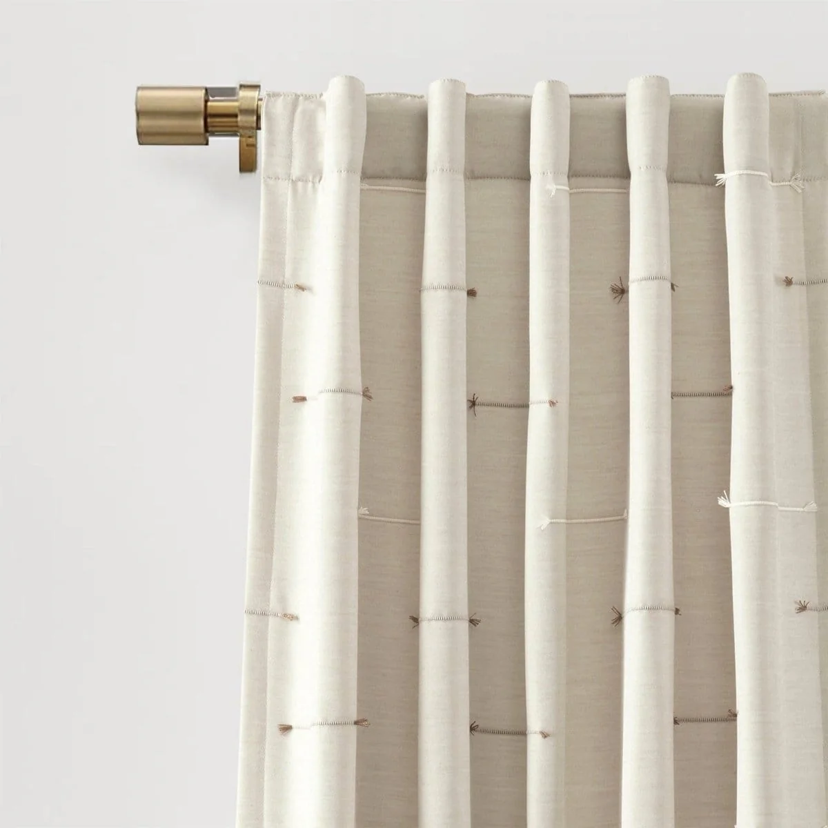 Boho Stripe Clip Jacquard Window Curtain Panel Set - Image 2