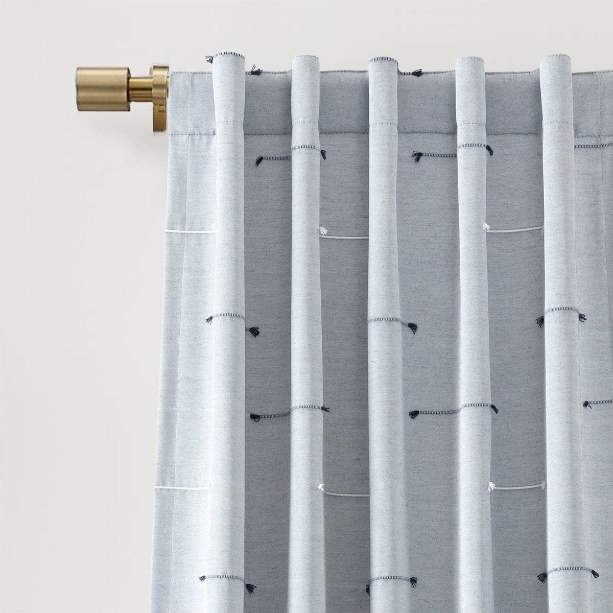 Boho Stripe Clip Jacquard Window Curtain Panel Set - Image 3