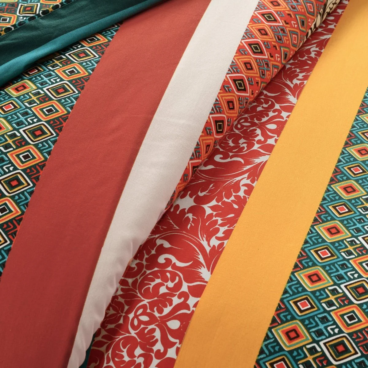 Boho Stripe Cotton Reversible Duvet Cover Set - Image 6
