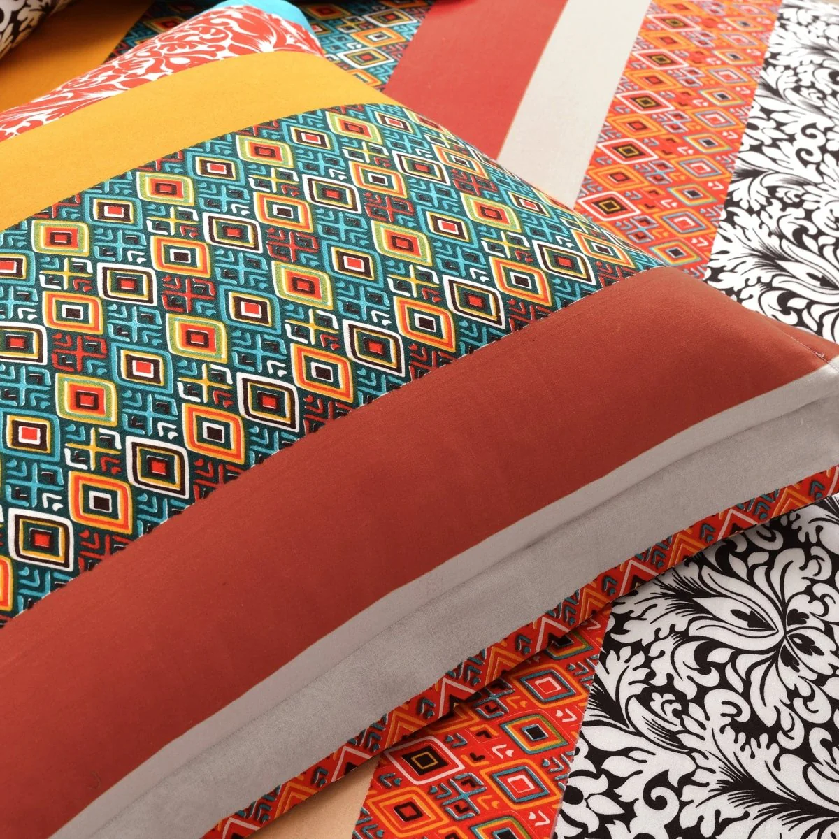 Boho Stripe Cotton Reversible Duvet Cover Set - Image 7