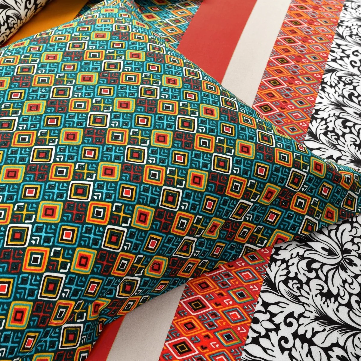 Boho Stripe Cotton Reversible Duvet Cover Set - Image 8
