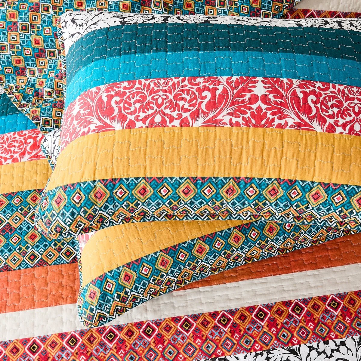 Boho Stripe Quilt Set - Image 5