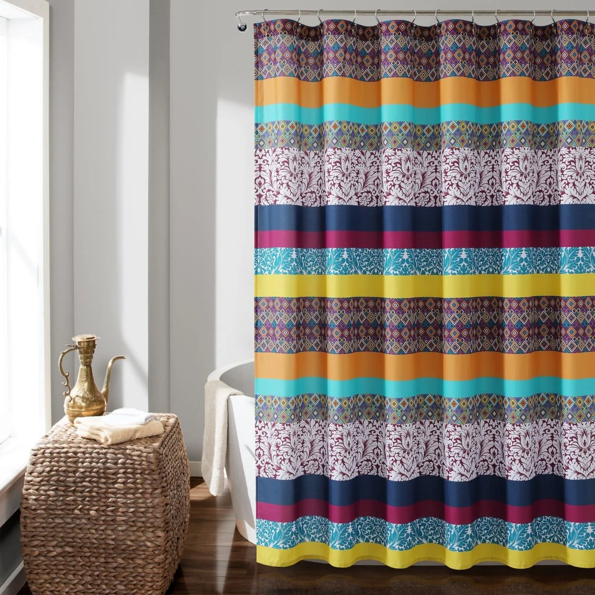 Boho Stripe Shower Curtain - Image 5