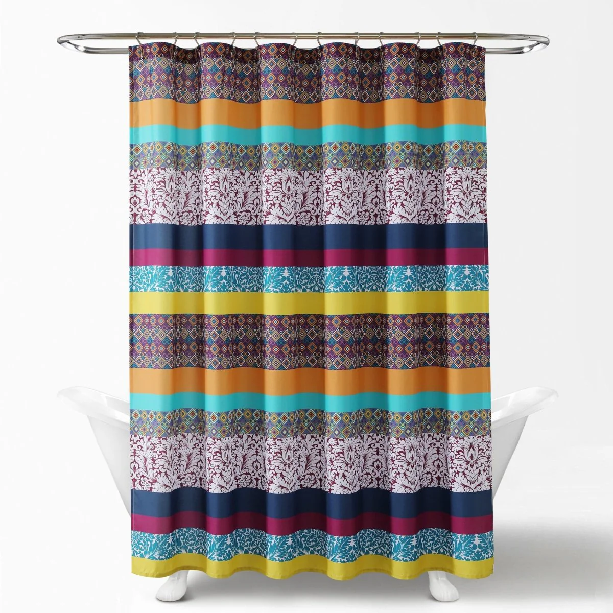 Boho Stripe Shower Curtain - Image 6