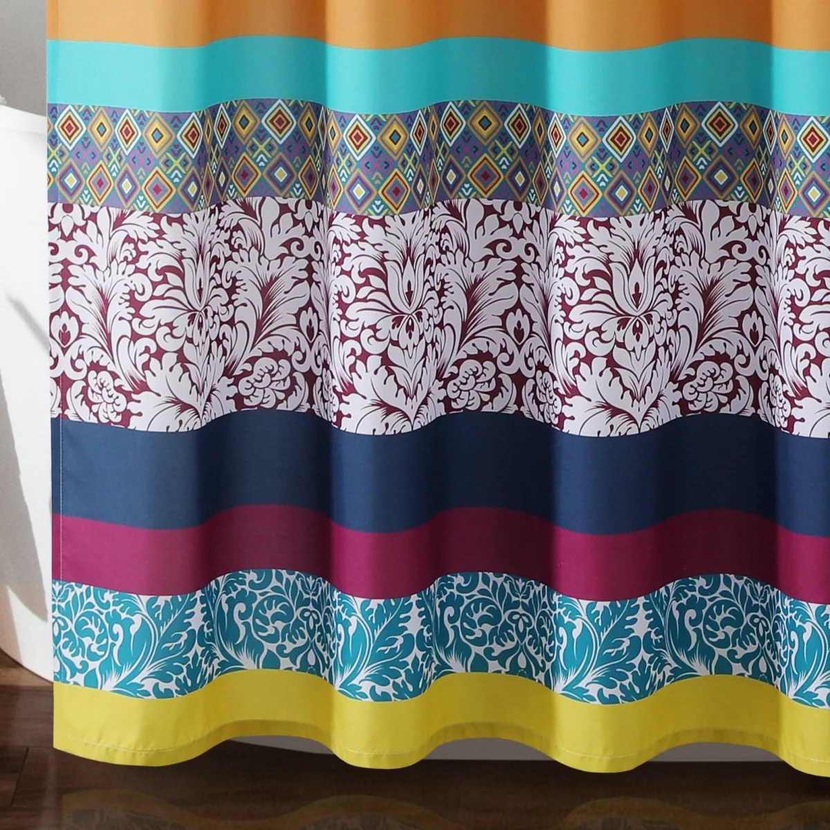 Boho Stripe Shower Curtain - Image 9