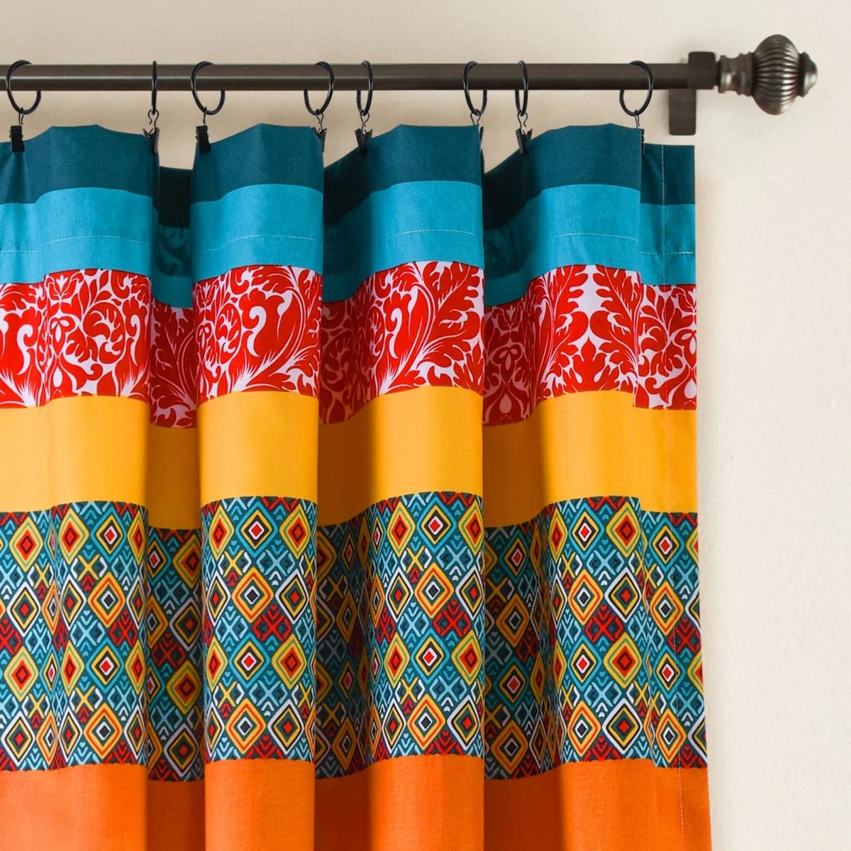 Boho Stripe Window Curtain Panel Set - Image 2