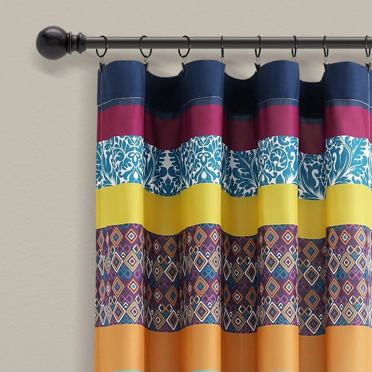Boho Stripe Window Curtain Panel Set - Image 6