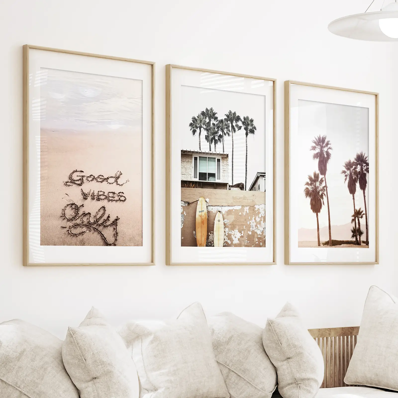 Boho Style Coastal Wall Decor. Good Vibes, Palm Trees, Surf - Image 3