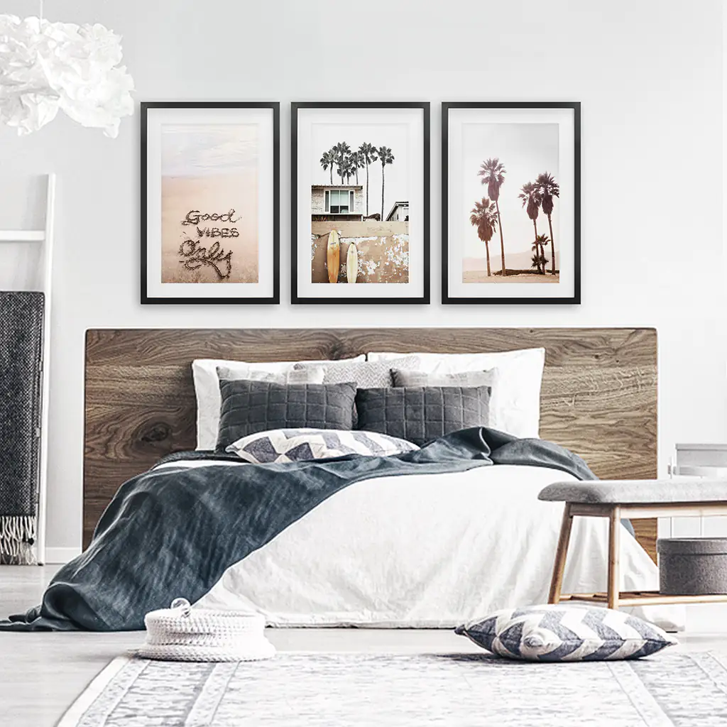 Boho Style Coastal Wall Decor. Good Vibes, Palm Trees, Surf - Image 5