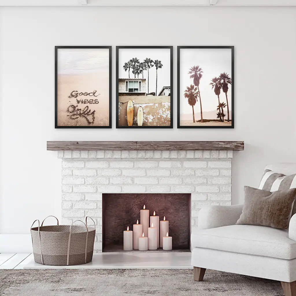 Boho Style Coastal Wall Decor. Good Vibes, Palm Trees, Surf - Image 6