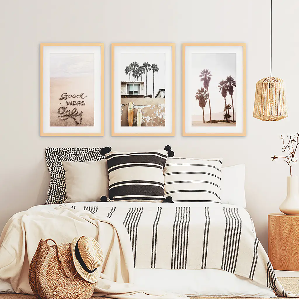 Boho Style Coastal Wall Decor. Good Vibes, Palm Trees, Surf - Image 7