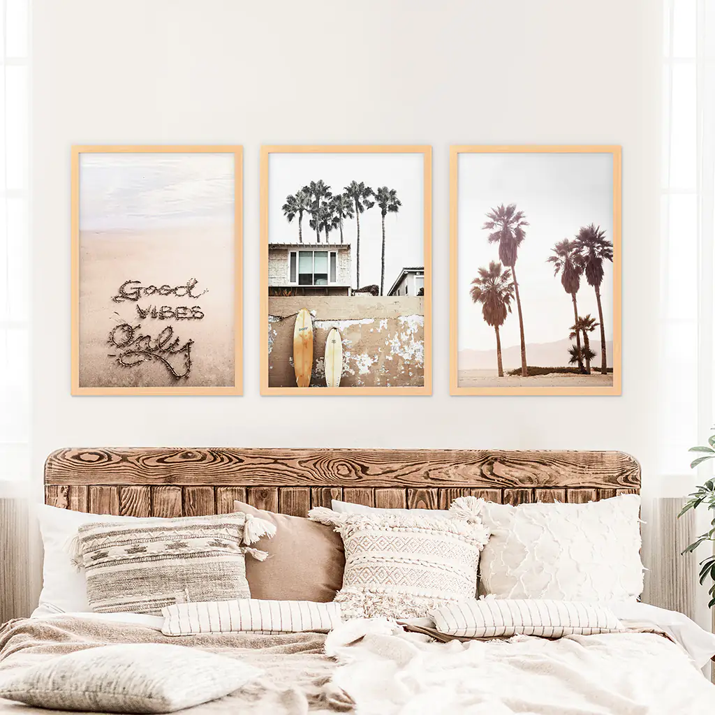 Boho Style Coastal Wall Decor. Good Vibes, Palm Trees, Surf - Image 8