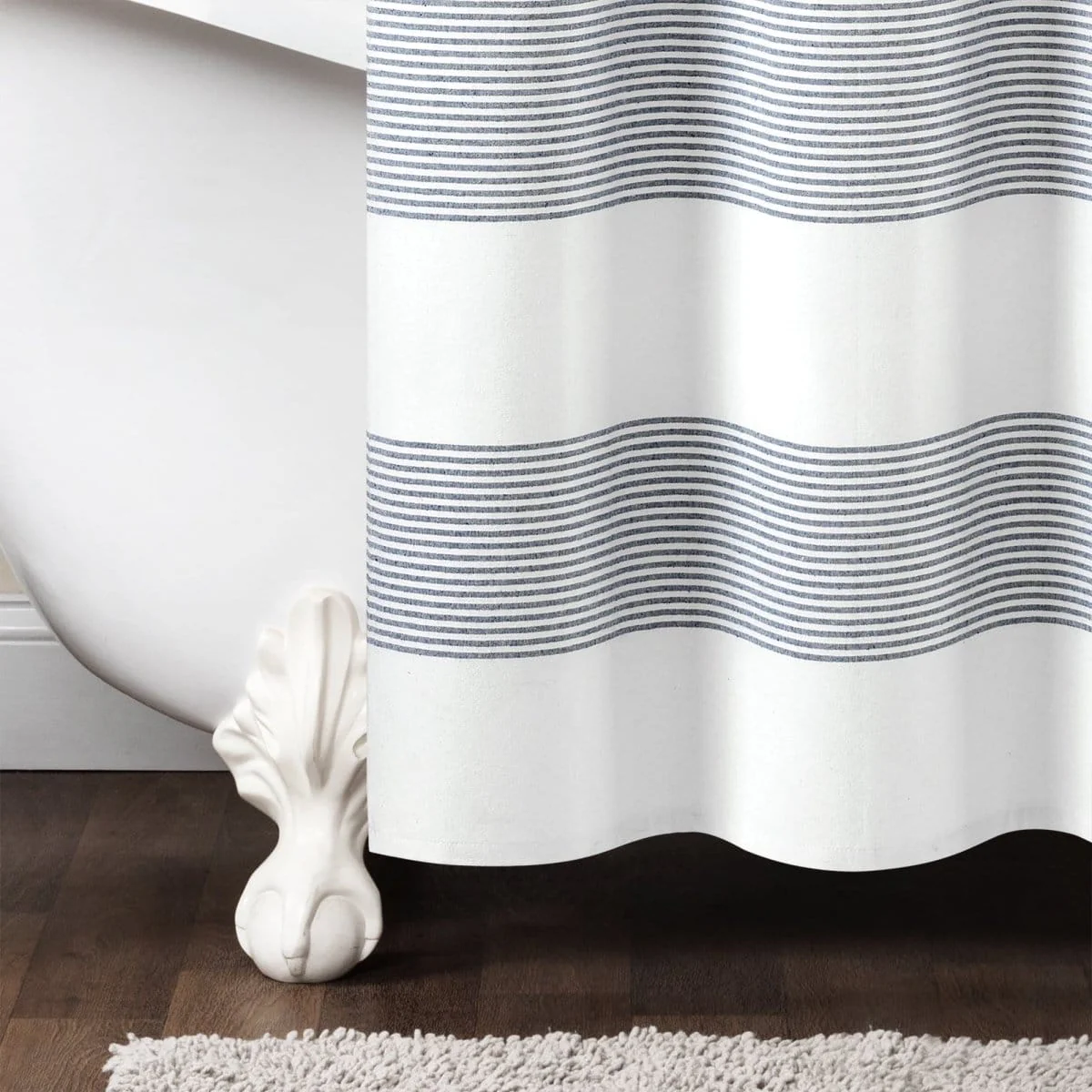 Boho Tassel Stripe Yarn Dyed Recycled Cotton Blend Shower Curtain - Image 12