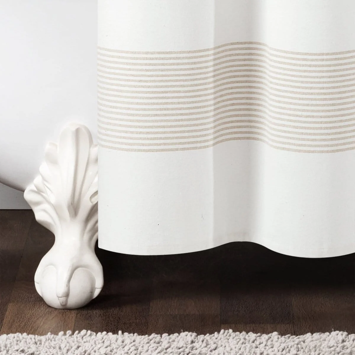 Boho Tassel Stripe Yarn Dyed Recycled Cotton Blend Shower Curtain - Image 18