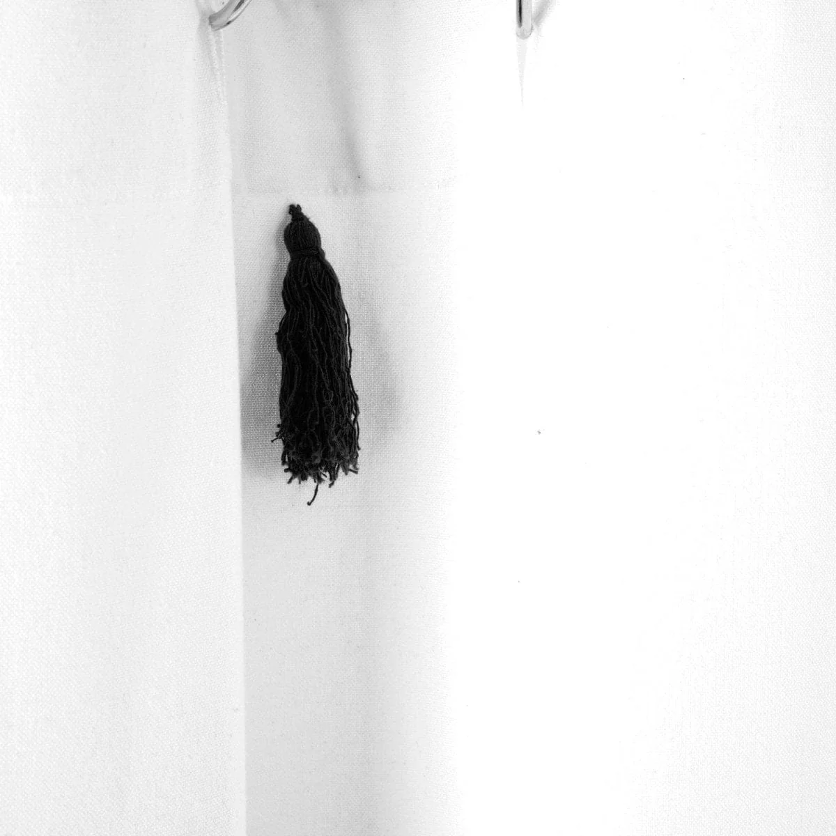 Boho Tassel Stripe Yarn Dyed Recycled Cotton Blend Shower Curtain - Image 5