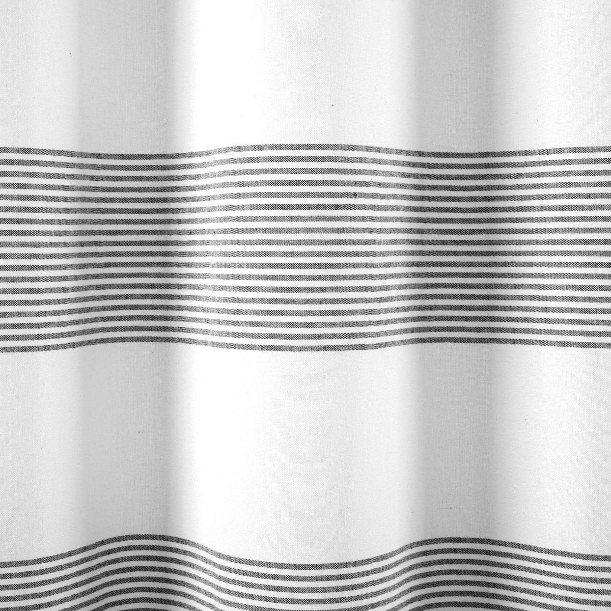 Boho Tassel Stripe Yarn Dyed Recycled Cotton Blend Shower Curtain - Image 6