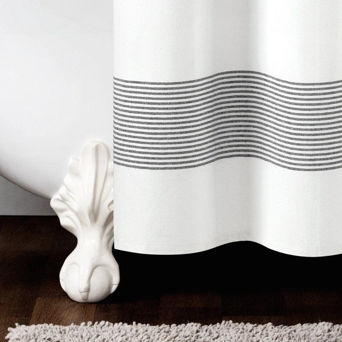 Boho Tassel Stripe Yarn Dyed Recycled Cotton Blend Shower Curtain - Image 7