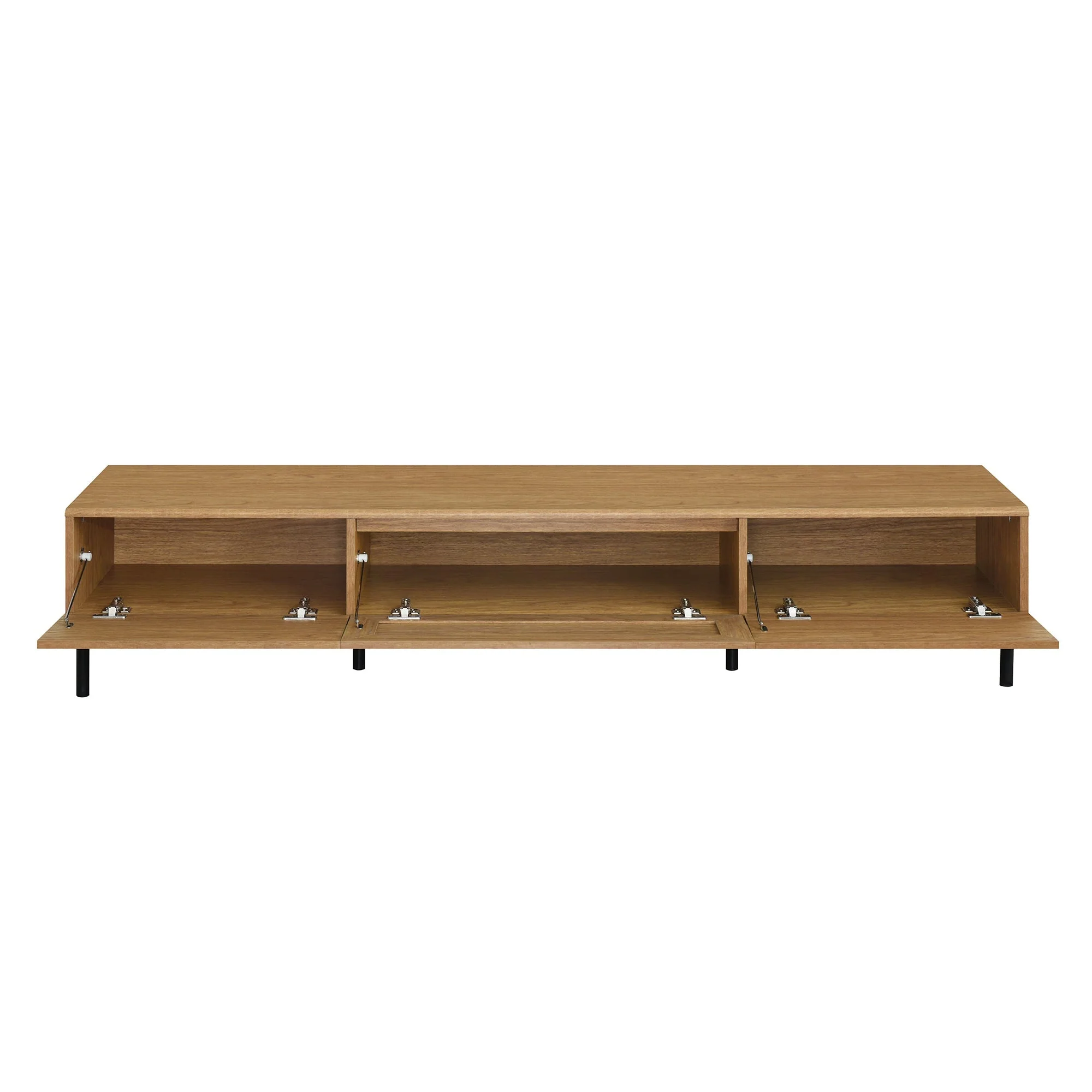 Boho TV Stand for TVs Up to 80" with Rattan Decoration and Metal Legs - Image 13