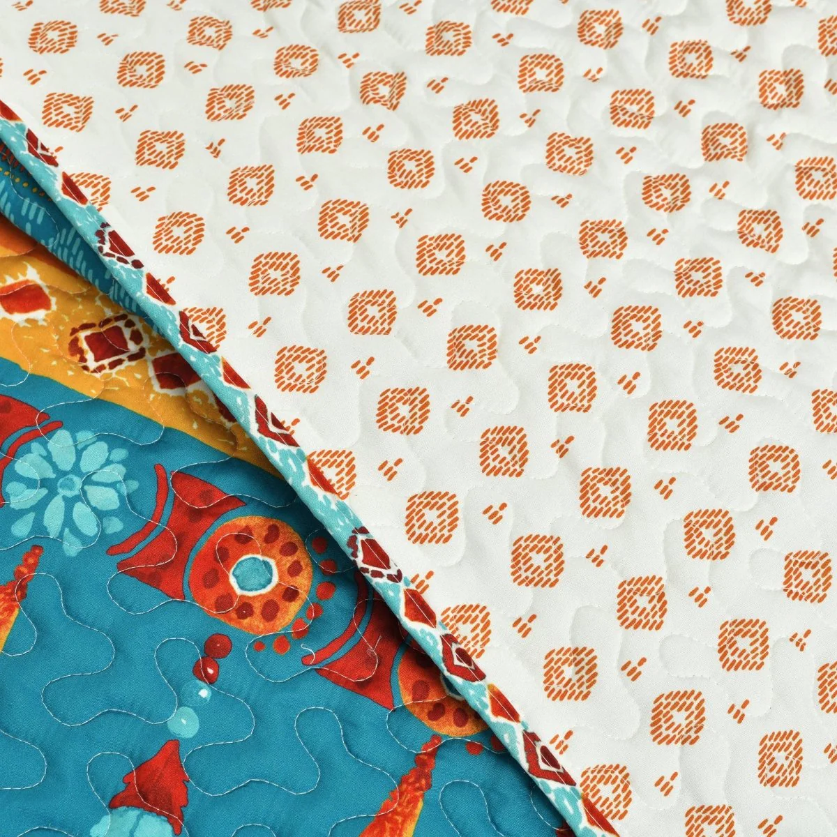 Boho Watercolor Border Quilt 3 Piece Set - Image 3