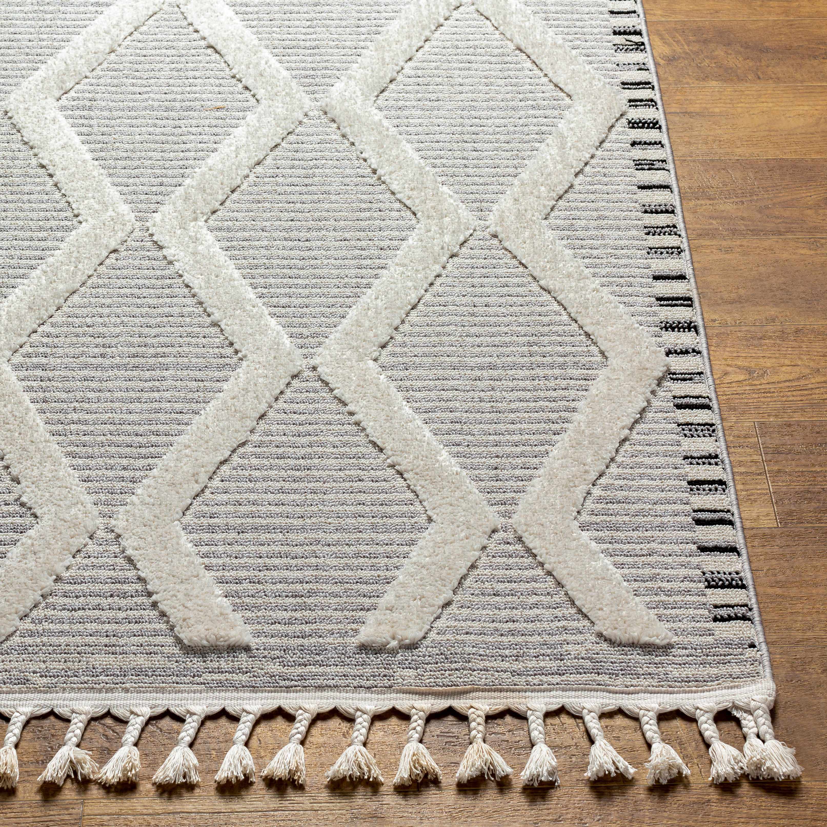 Bolong High/Low Pile Rug with Tassels - Clearance - Image 5