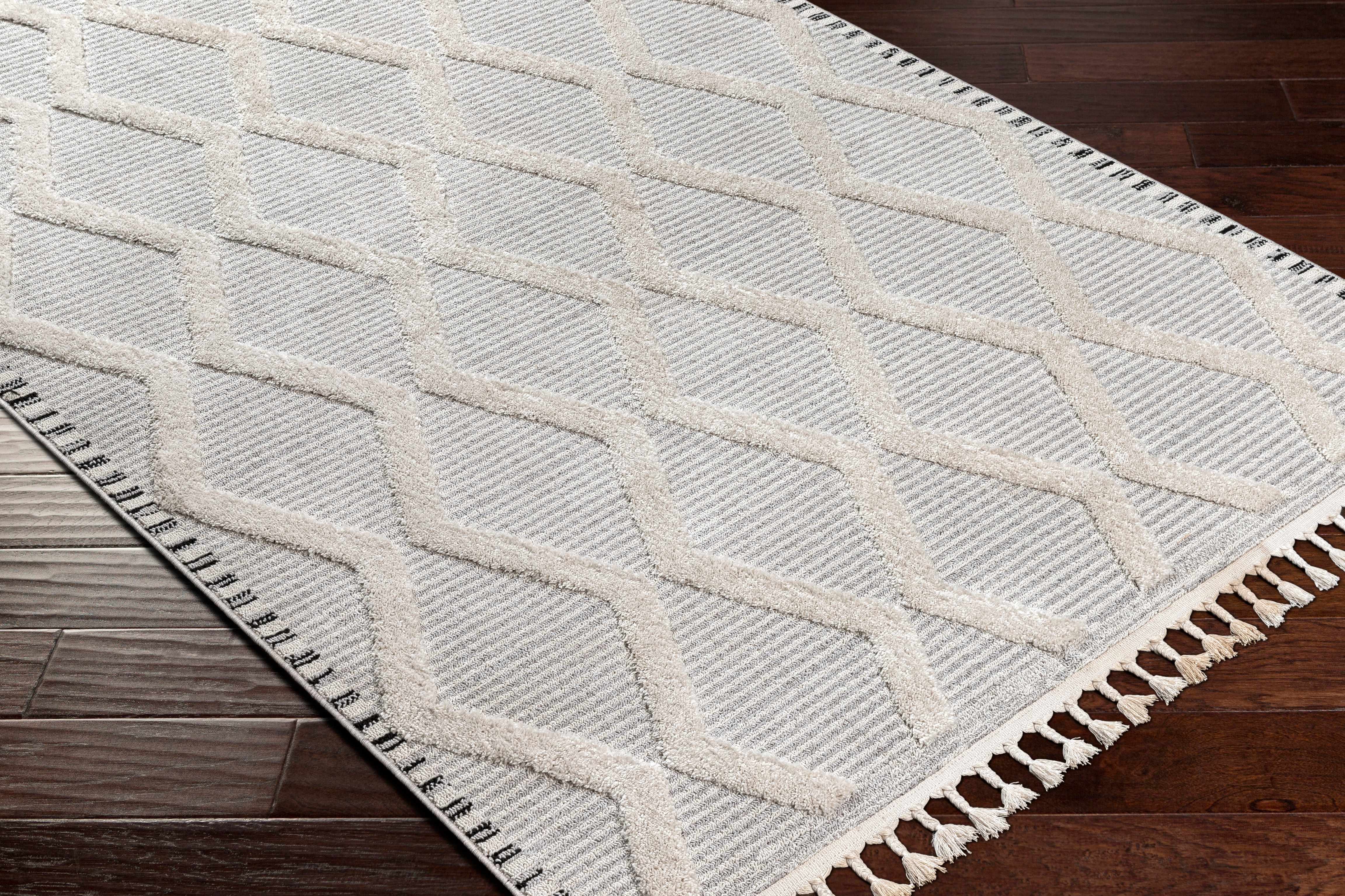 Bolong High/Low Pile Rug with Tassels - Clearance - Image 6