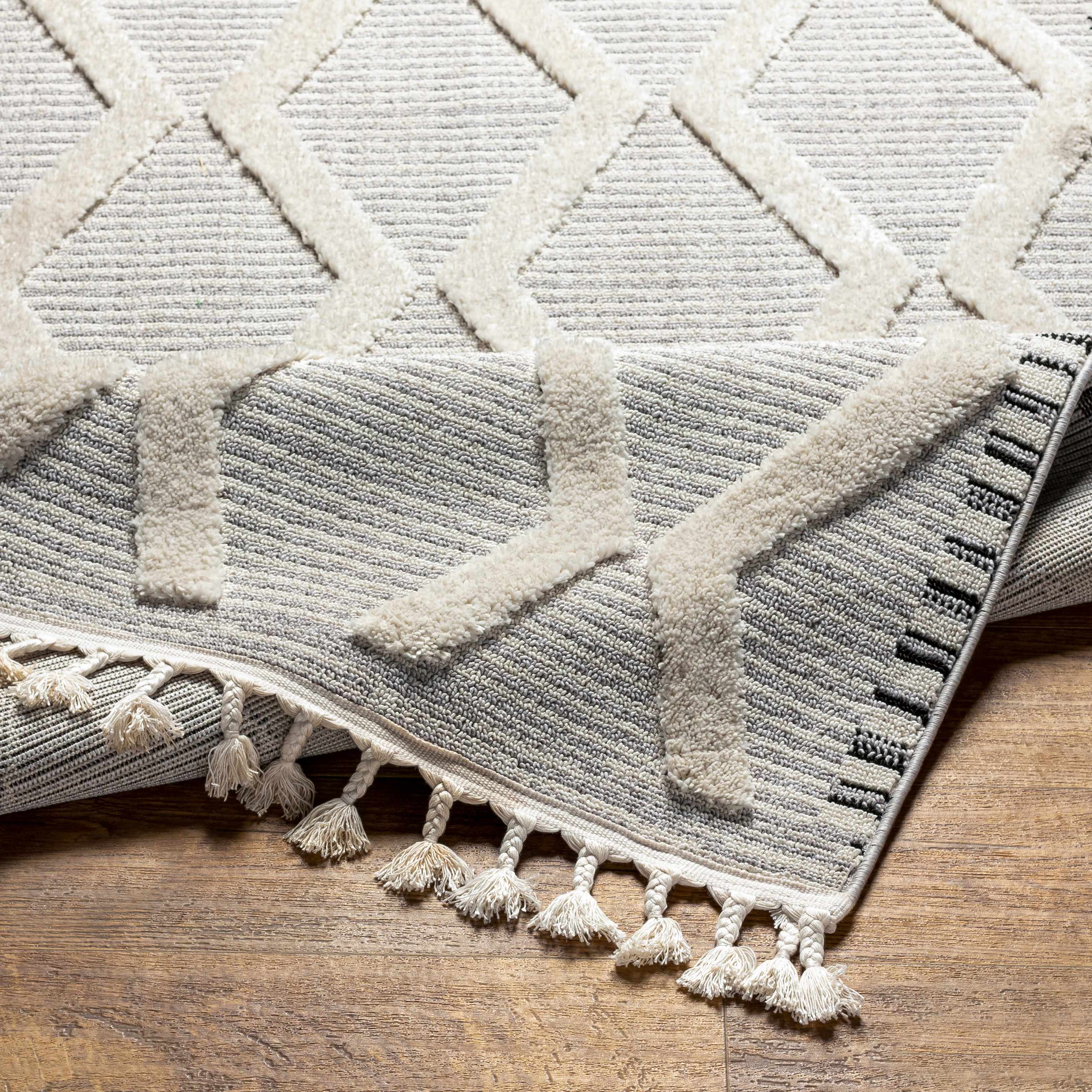 Bolong High/Low Pile Rug with Tassels - Clearance - Image 7