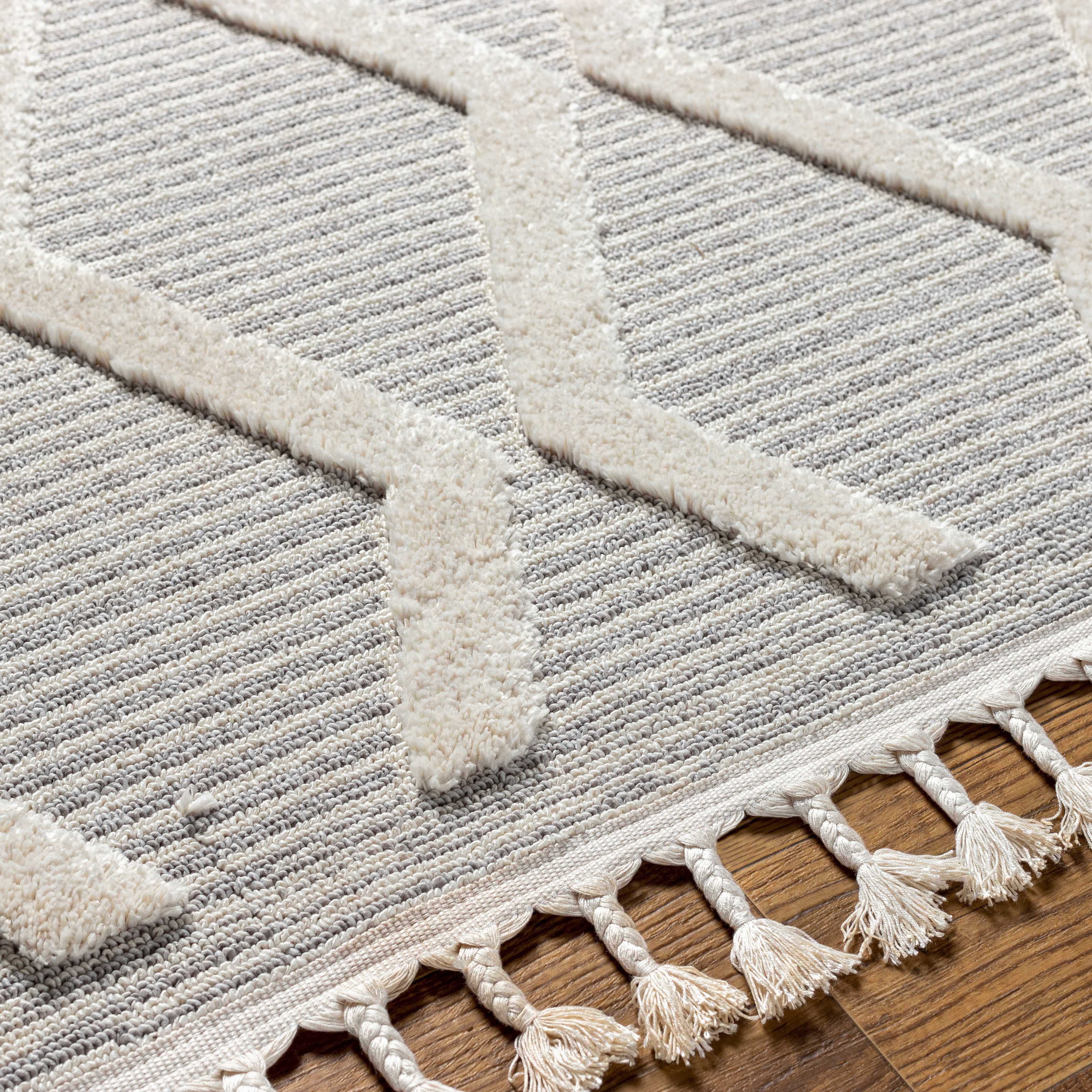 Bolong High/Low Pile Rug with Tassels - Clearance - Image 8
