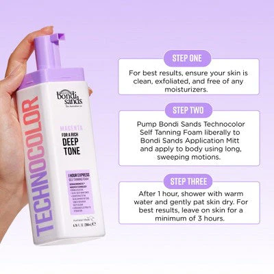 Bondi Sands Technocolor 1 Hour Express Self Tanning Foam Magenta 6.76 fl oz - Image 8