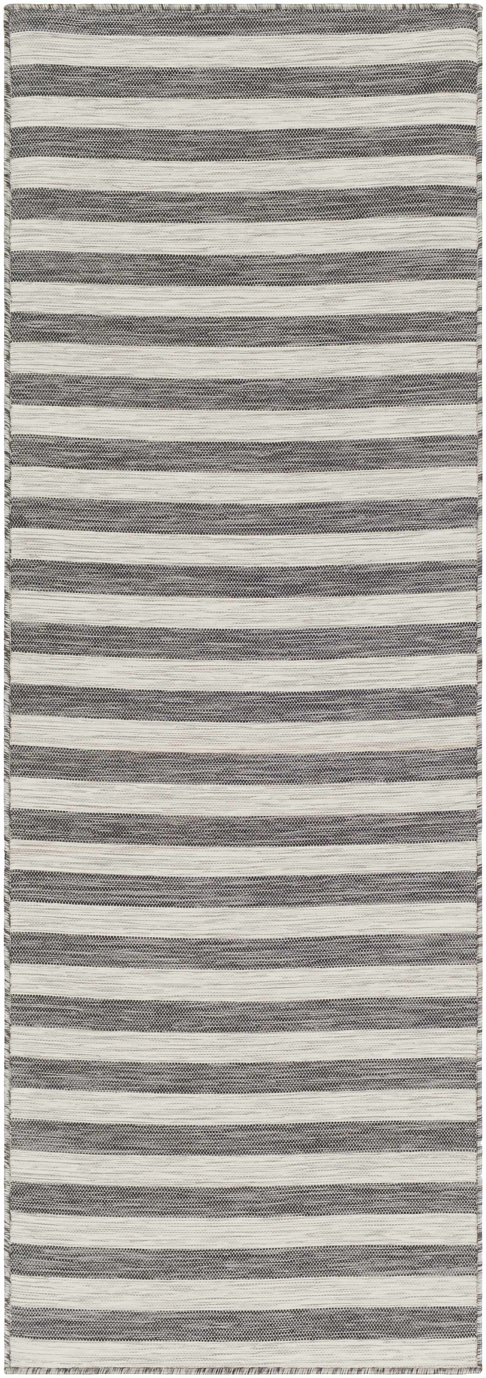Bongaree Black&Gray Striped Flatweave Carpet - Clearance - Image 10
