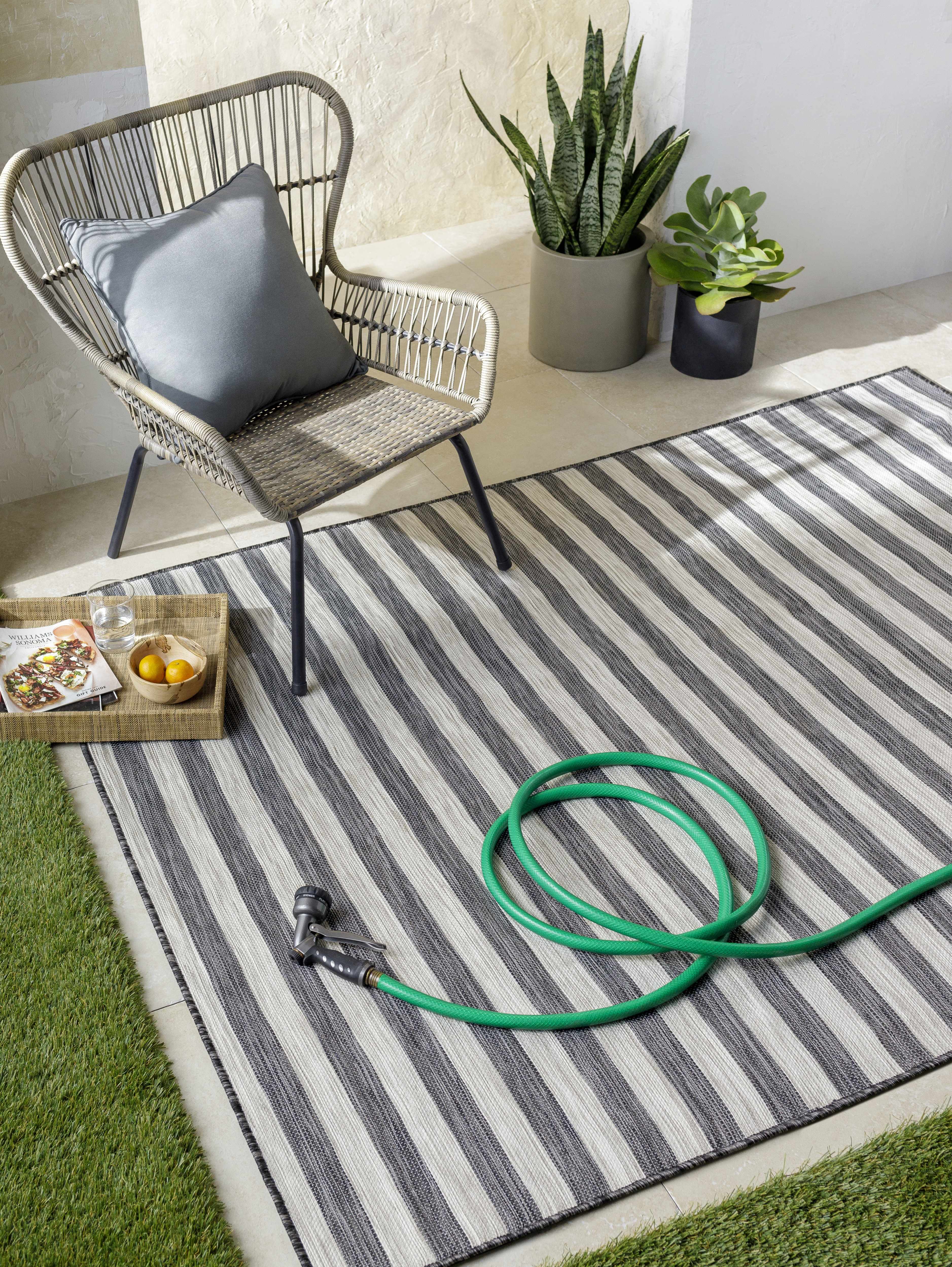 Bongaree Black&Gray Striped Flatweave Carpet - Clearance - Image 13