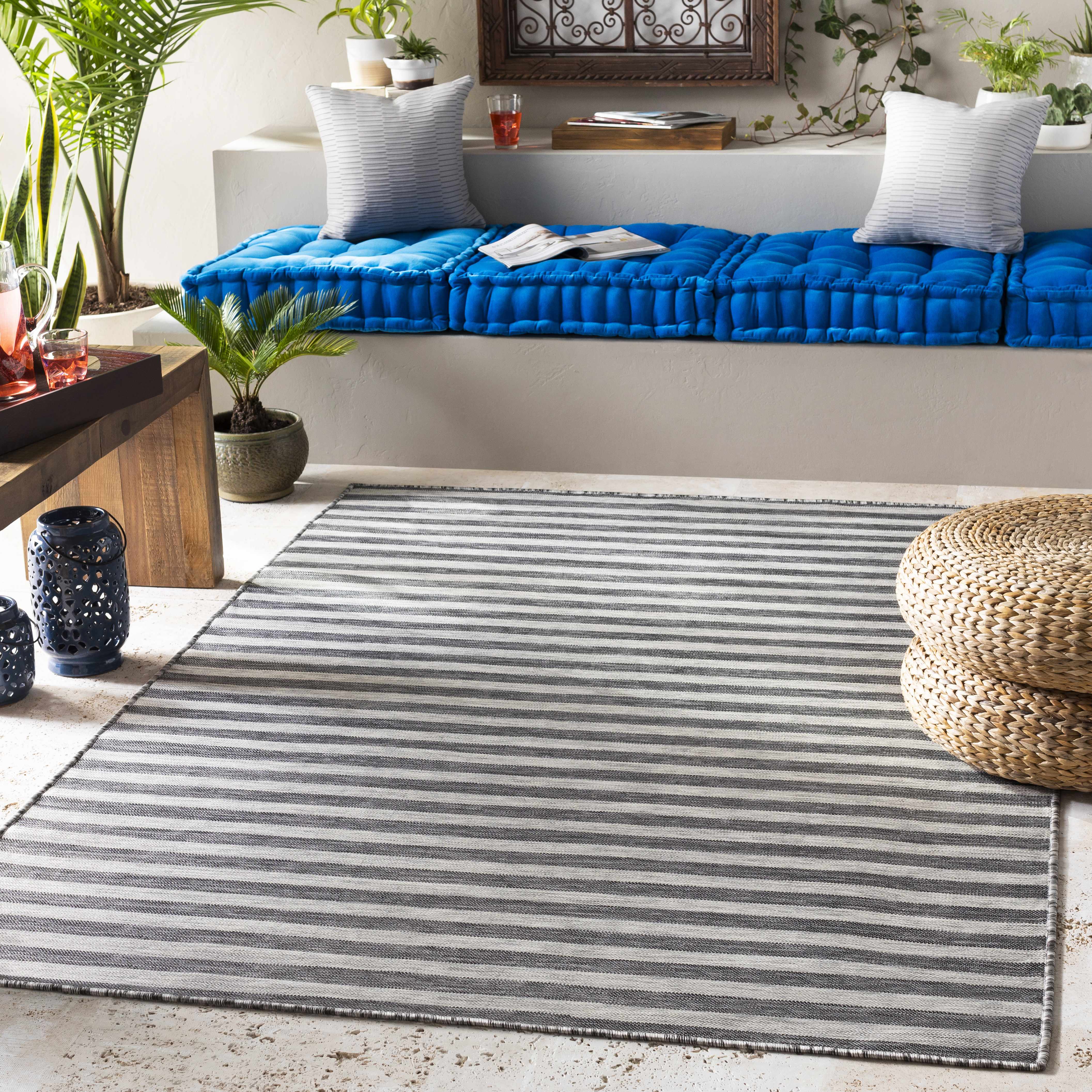 Bongaree Black&Gray Striped Flatweave Carpet - Clearance - Image 2