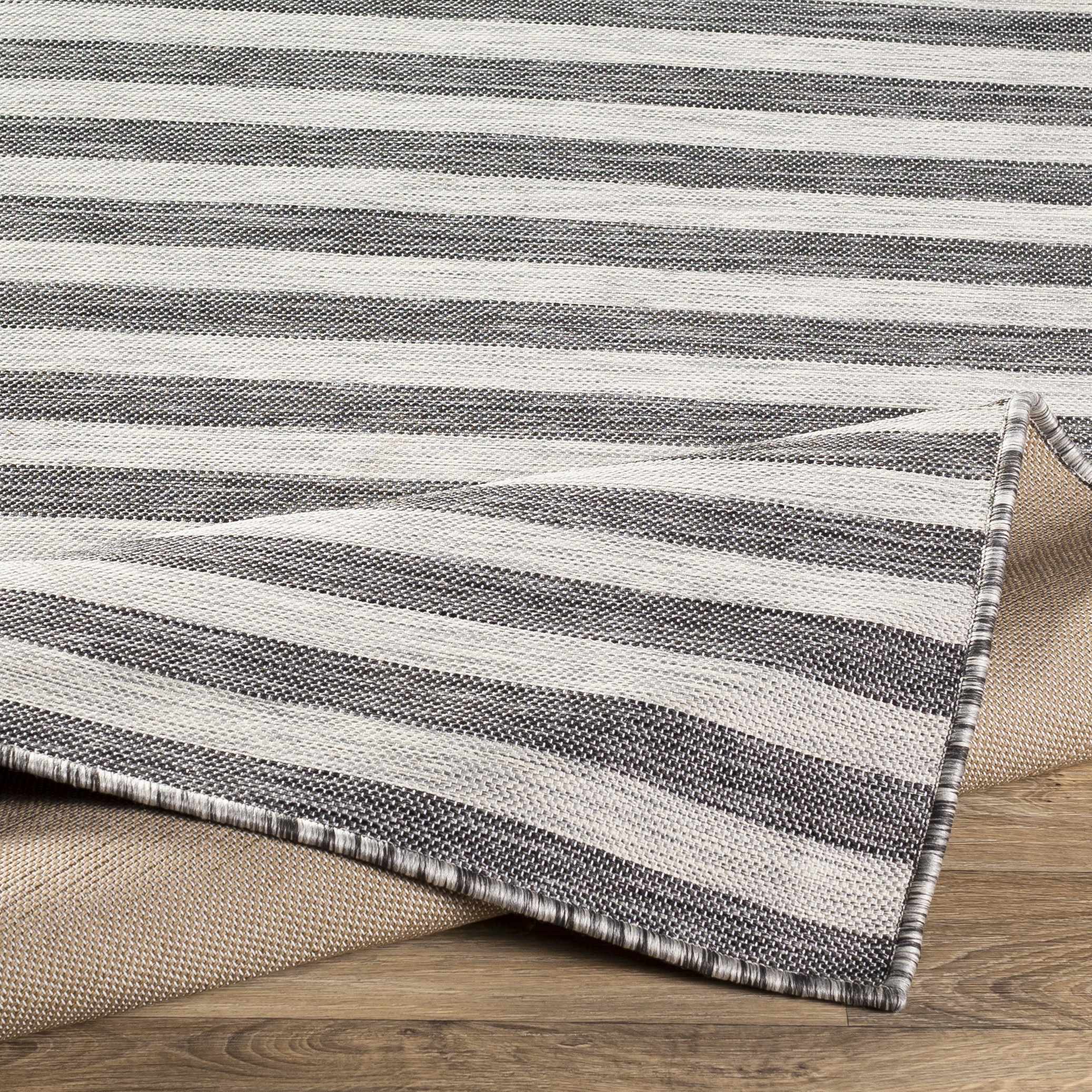 Bongaree Black&Gray Striped Flatweave Carpet - Clearance - Image 7