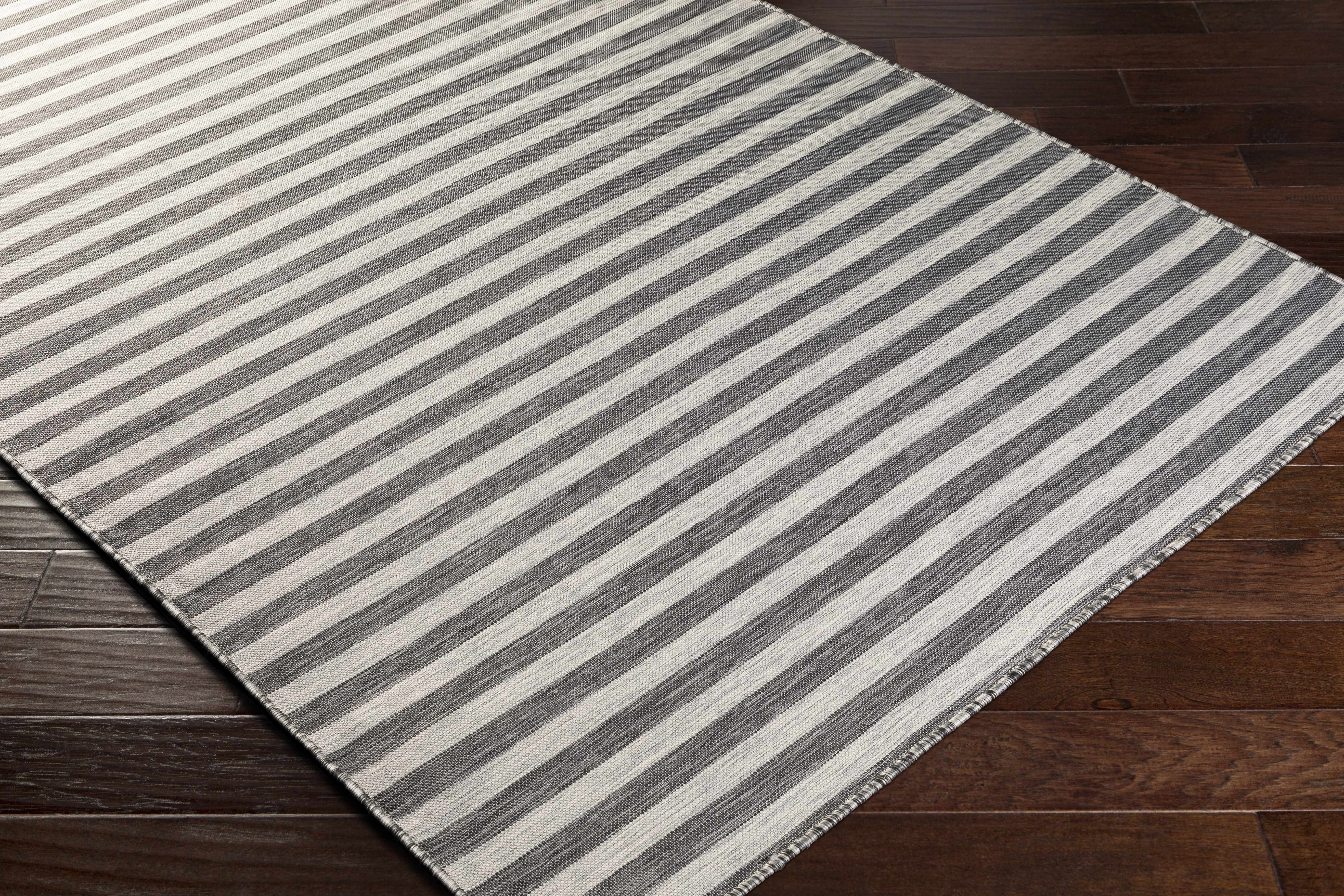 Bongaree Black&Gray Striped Flatweave Carpet - Clearance - Image 8