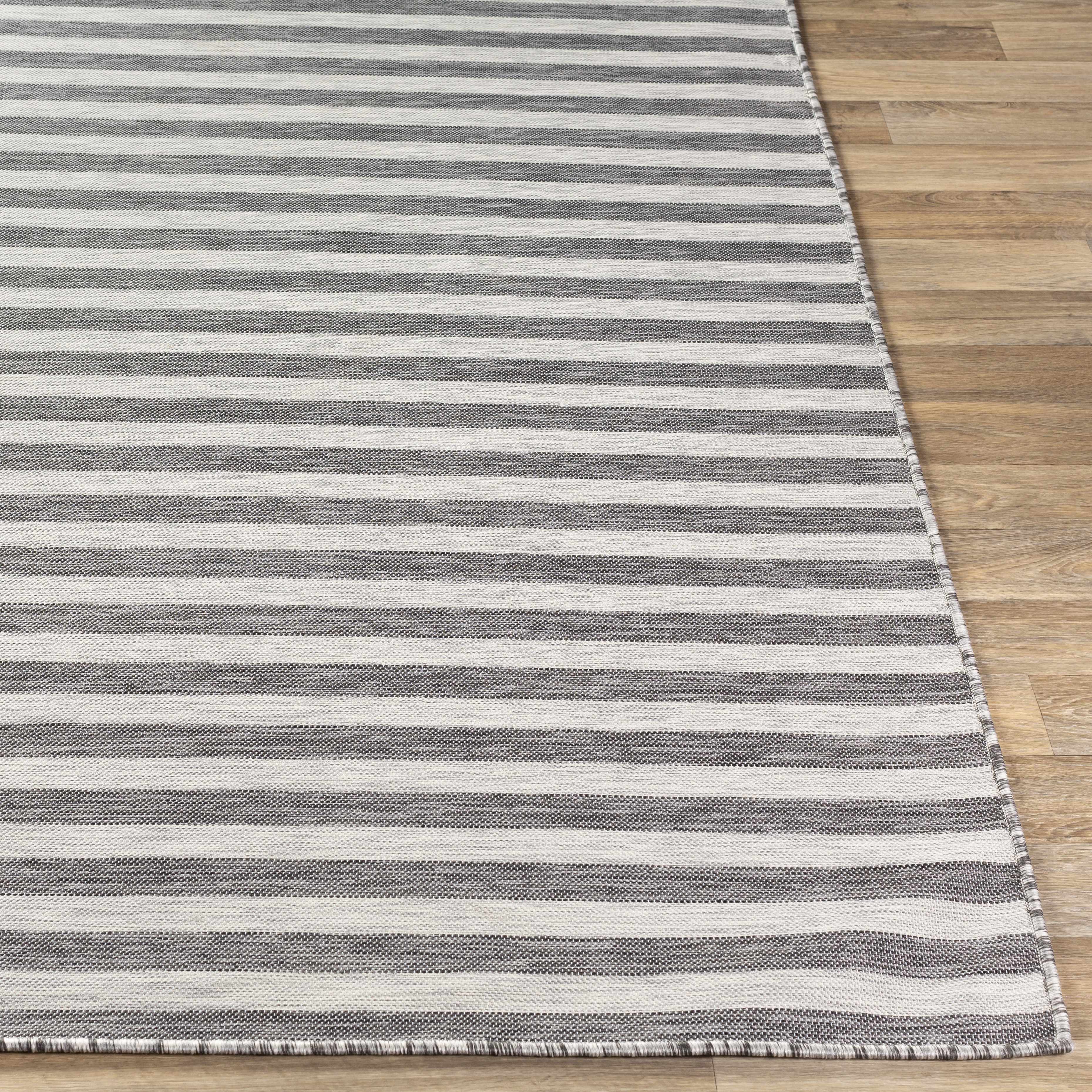Bongaree Black&Gray Striped Flatweave Carpet - Clearance - Image 9