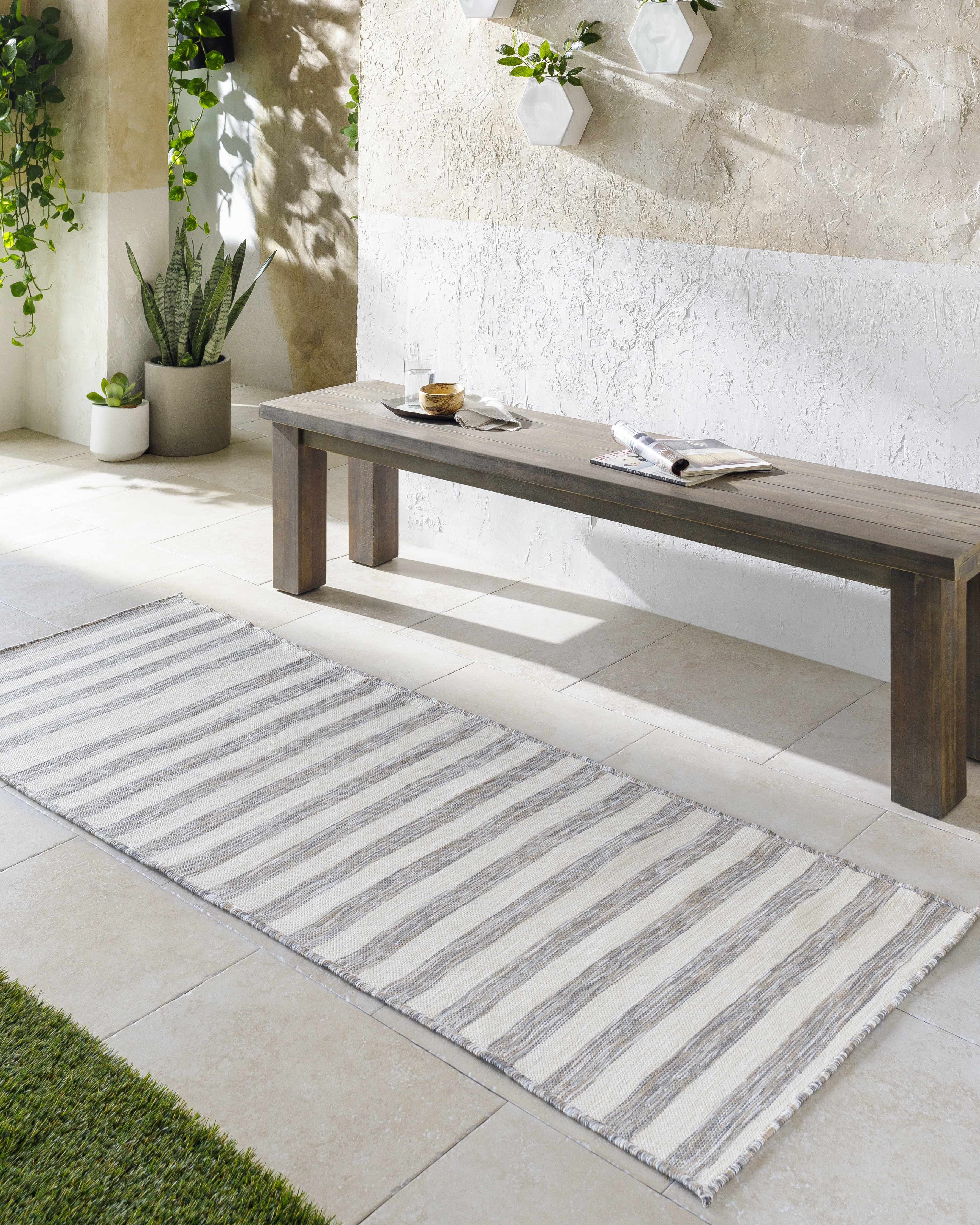 Bongaree Gray Striped Outdoor Carpet - Clearance - Image 10