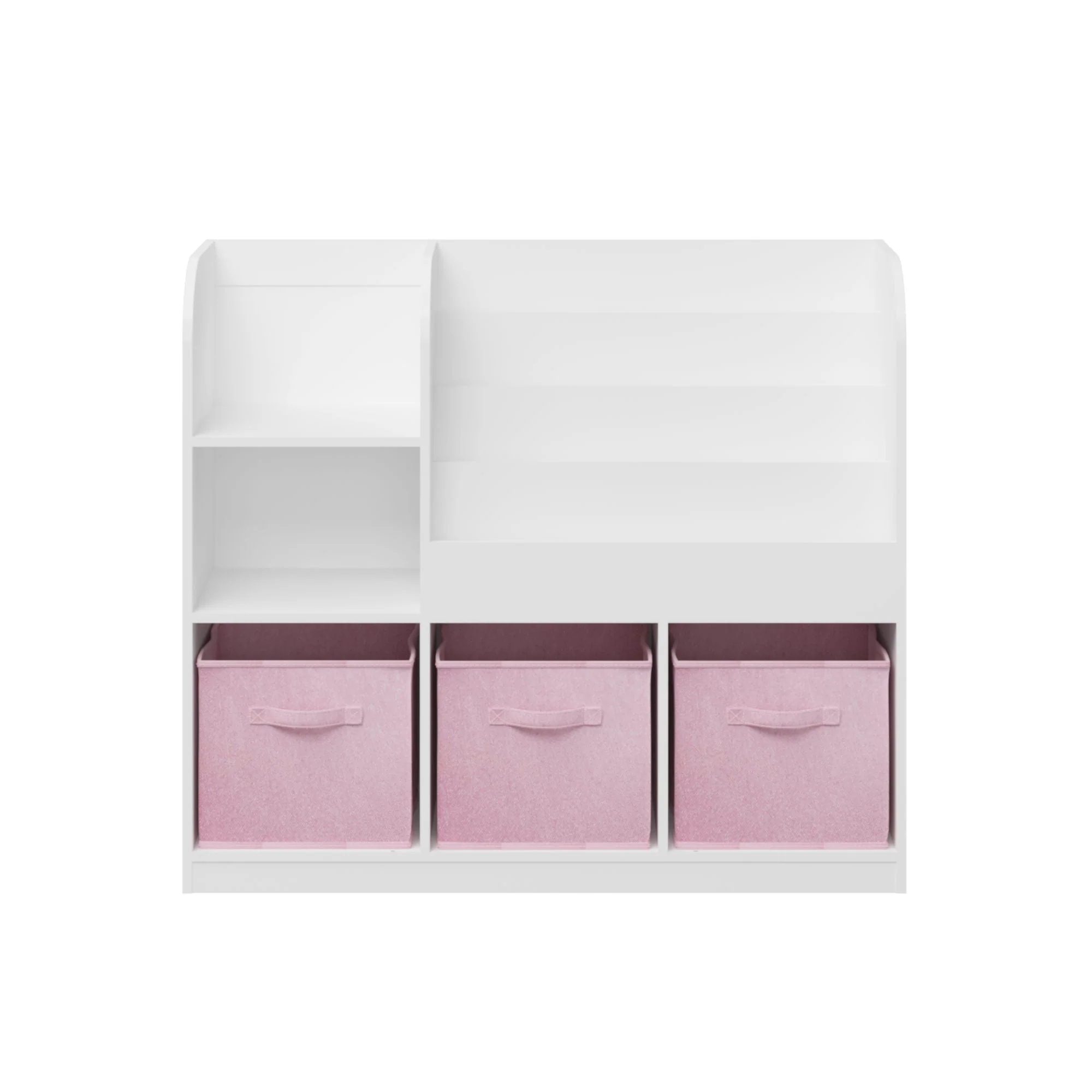 Bookcase And Bookshelf With 3 Collapsible Drawers, Multifunctional Display Stand - Image 2